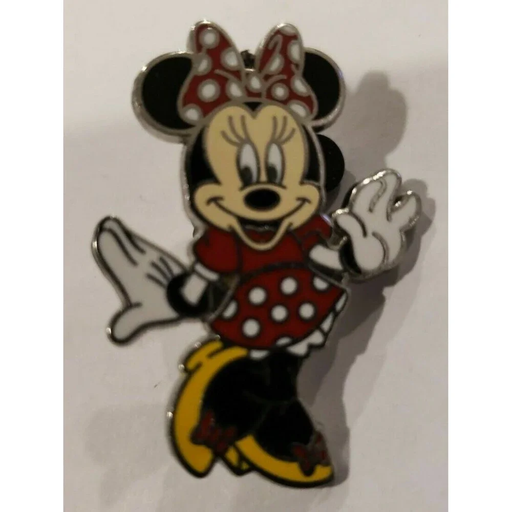 Disney Pin 00002 Minnie Mouse Yellow High Heel Shoes Pumps Red Hair Bow & Gloves
